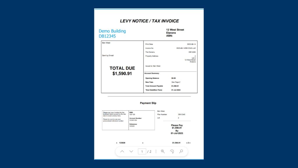 self management template levy notice